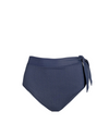 Side Tie High Waist Bottom In Indigo Twill