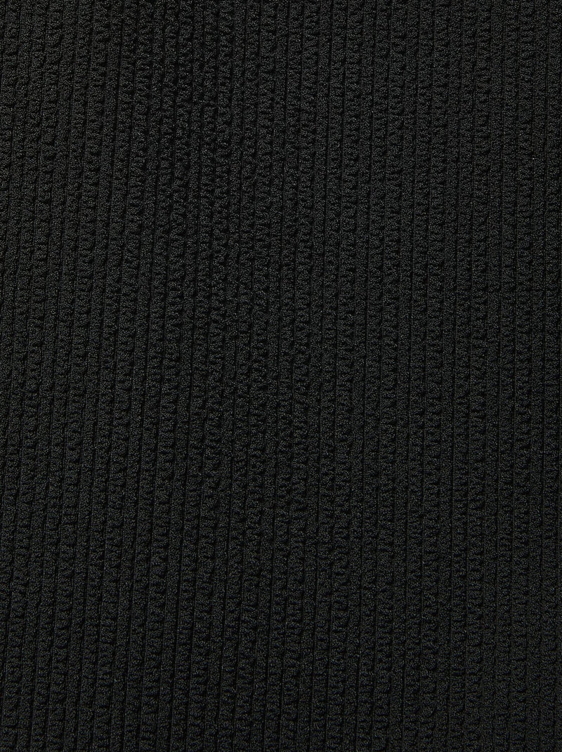 Side Tie High Waist Bottom Black Texture