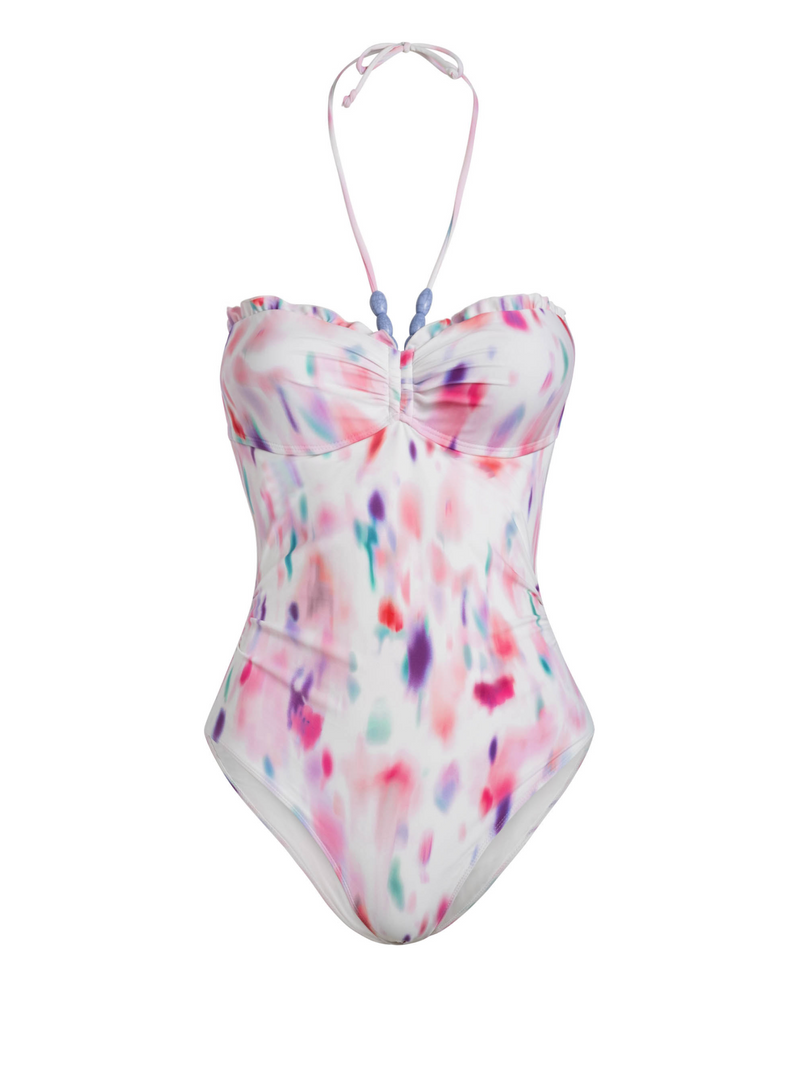 Talia One Piece In Hazy Ikat Ivory