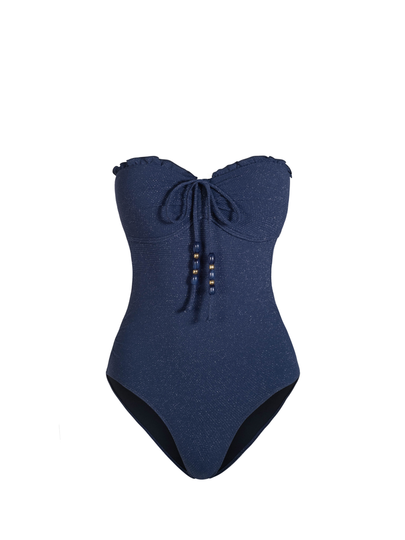 Talia One Piece In Marine Blue Metallic