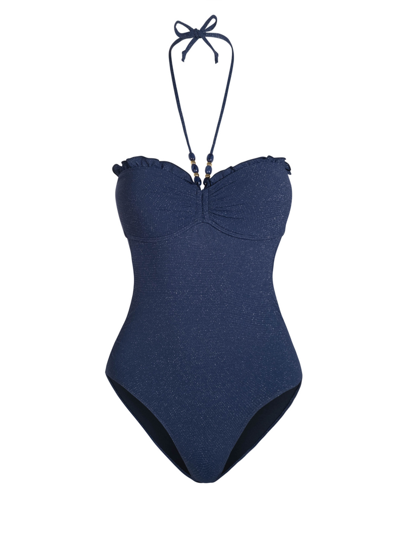 Talia One Piece In Marine Blue Metallic