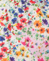 Multicolored floral pattern on a fabric background