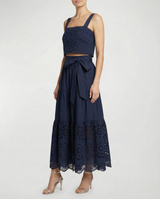 Ilyssa Top + Jenni Skirt Set In Navy Calypso Eyelet