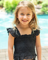 Girls Kayla Skirt Set In Black Eyelet