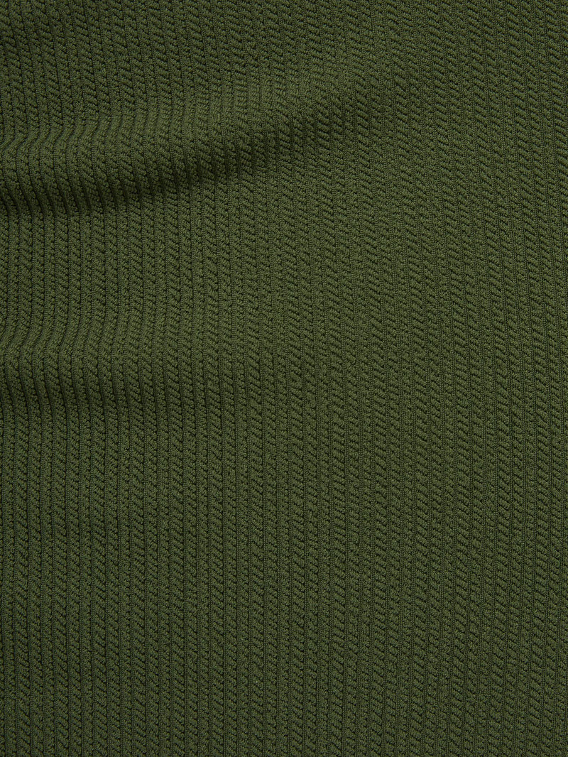 Side Tie High Waist Bottom Olive Textured Stripe