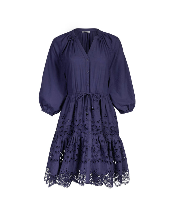 Sam Dress In Navy Calypso Eyelet