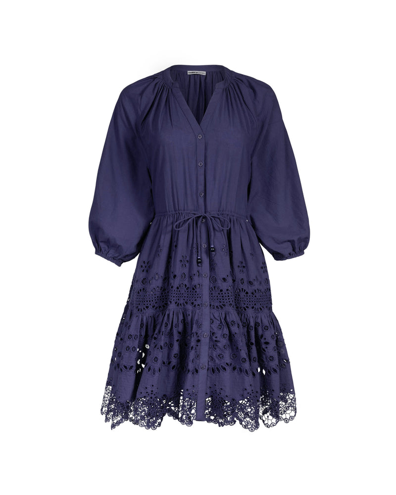 Sam Dress In Navy Calypso Eyelet