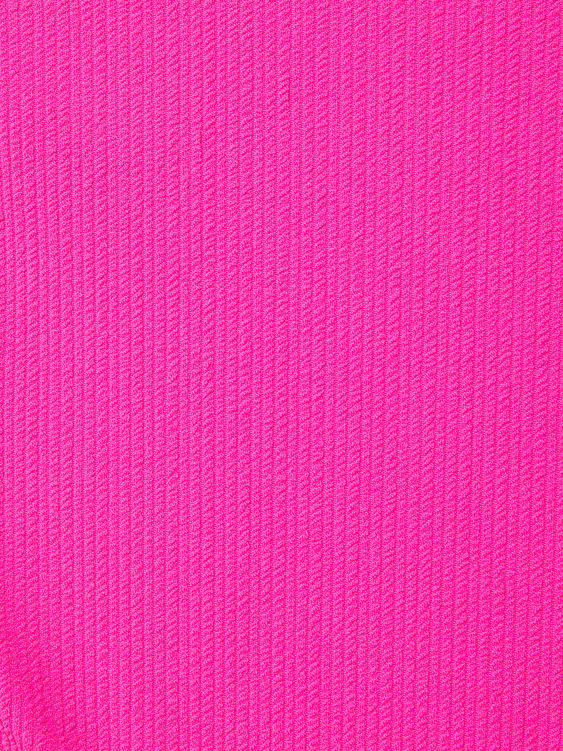 Double Tie Midrise Bottom Shocking Pink Textured Stripe