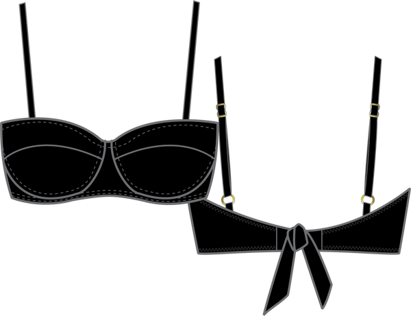 Change of Scenery balconette bra bikini top with underwire bust support and adjustable ties