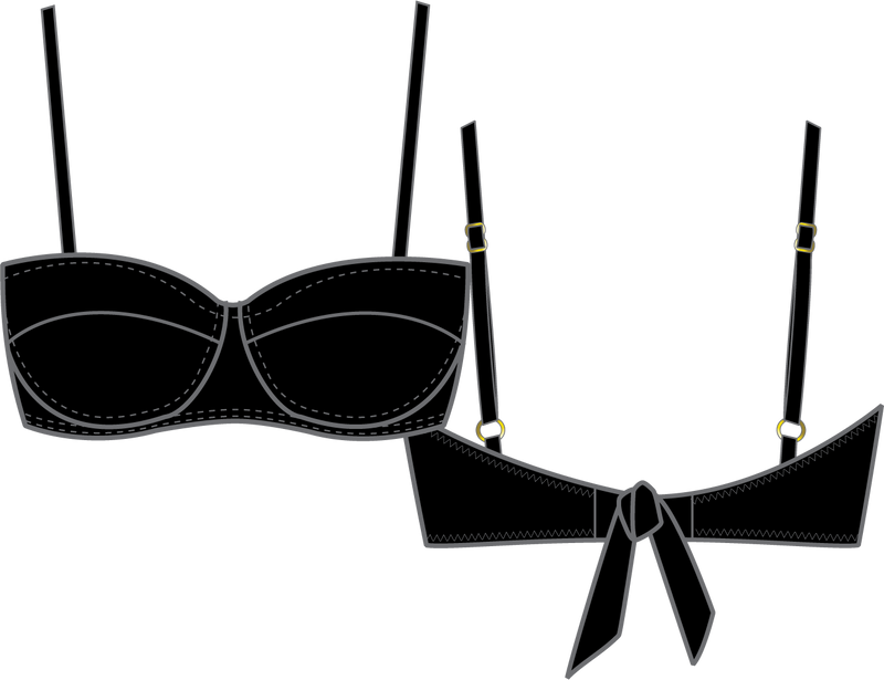 Change of Scenery balconette bra bikini top with underwire bust support and adjustable ties