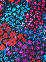 Close up shot of floral 100% certified organic cotton